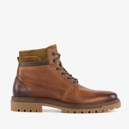 Leren heren veterboots bruin