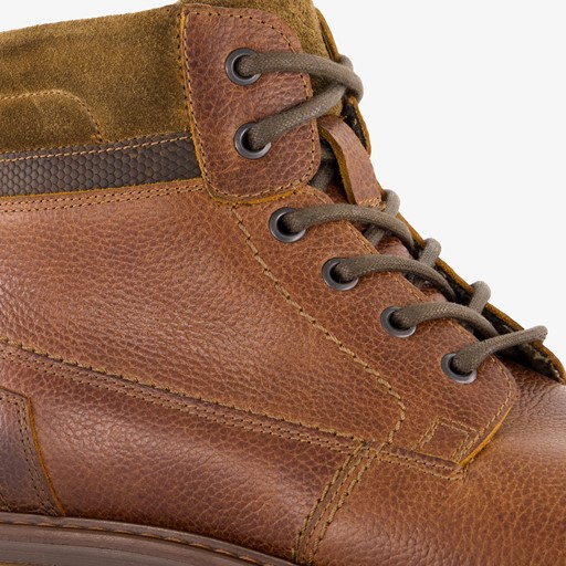 Leren heren veterboots bruin