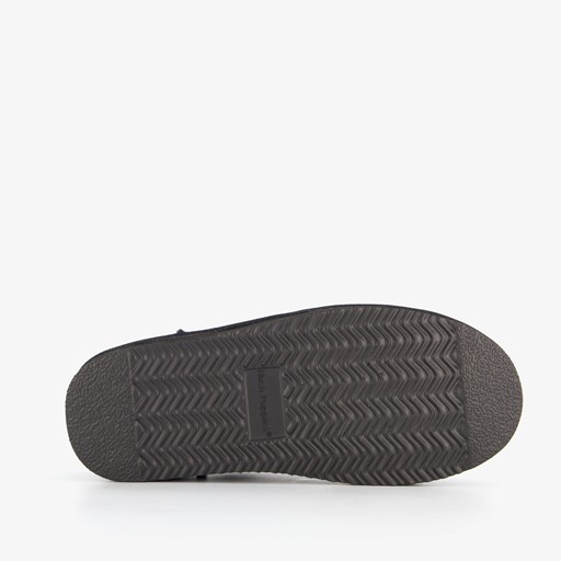 Gevoerde suede heren pantoffels zwart