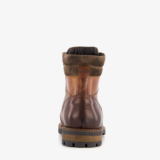 Leren heren veterboots cognac