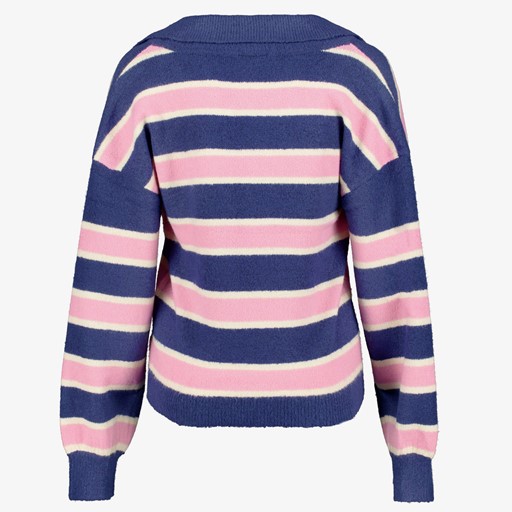 Gestreepte dames trui paars roze
