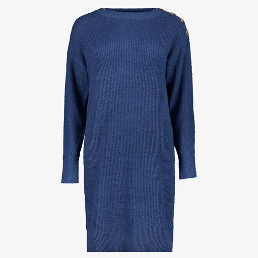 Gebreide dames jurk blauw