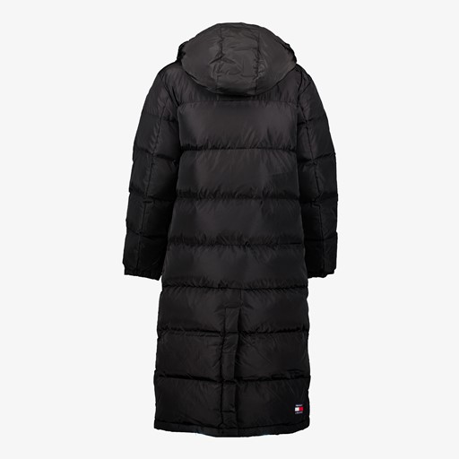 Lange gewatteerde dames jas zwart
