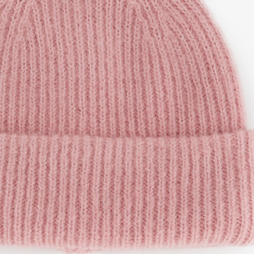 Dames muts gebreid roze