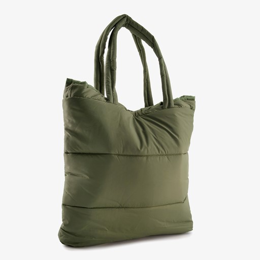 Puffer shopper schoudertas groen