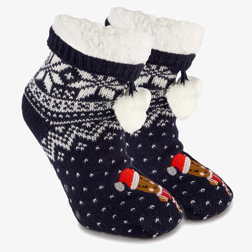 1 paar kinder kerst huissokken met poppetje