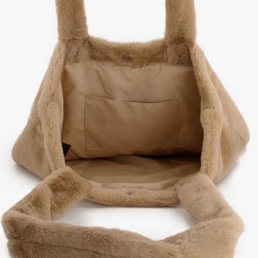 Dames teddy schoudertas bruin