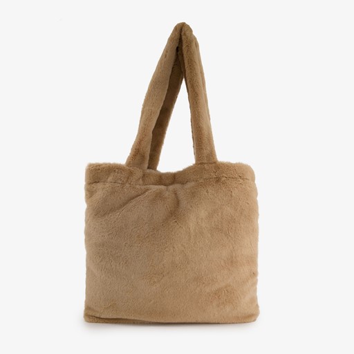 Dames teddy schoudertas bruin