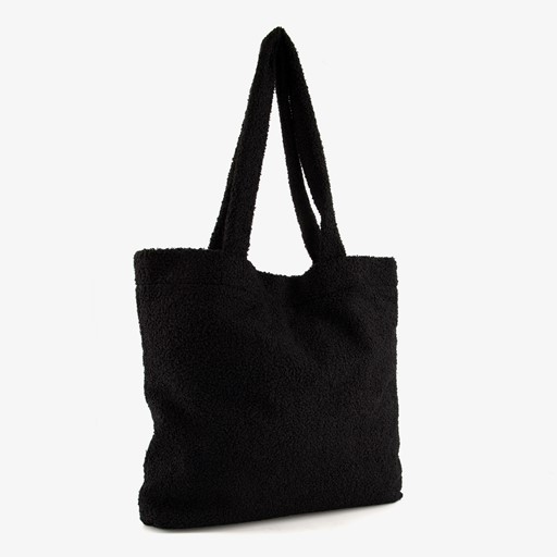 Dames teddy schoudertas zwart