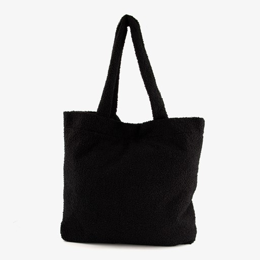 Dames teddy schoudertas zwart