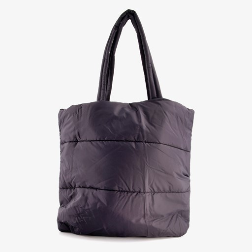 Puffer shopper schoudertas zwart