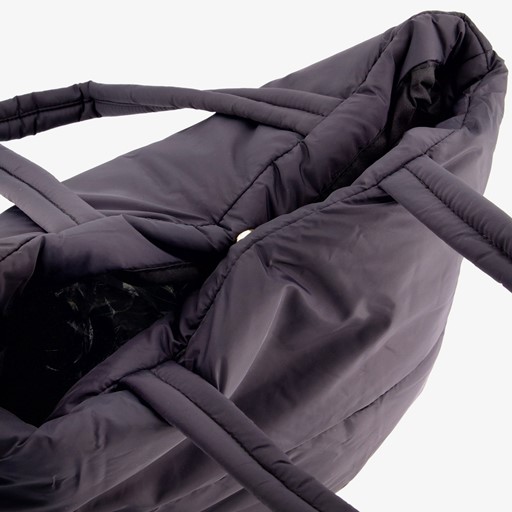 Puffer shopper schoudertas zwart