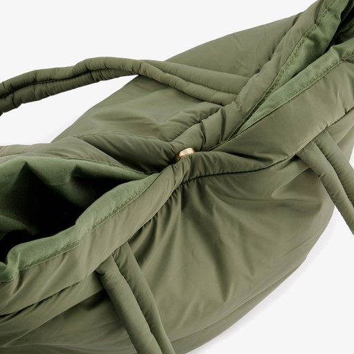 Puffer shopper schoudertas groen