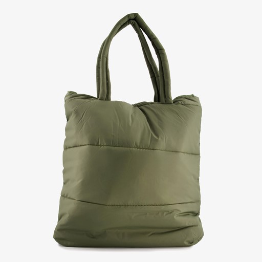 Puffer shopper schoudertas groen