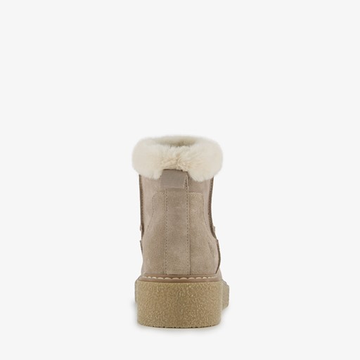 Gevoerde boots met imitatiebont taupe