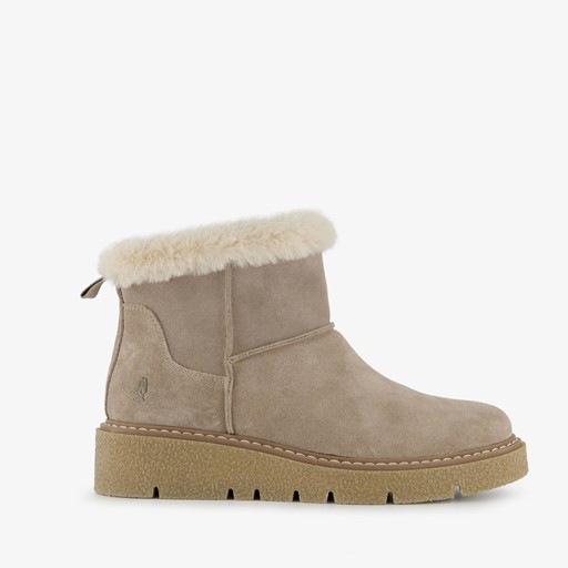 Gevoerde boots met imitatiebont taupe