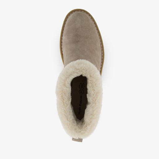 Gevoerde boots met imitatiebont taupe