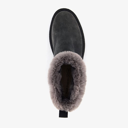 Gevoerde boots met imitatiebont grijs