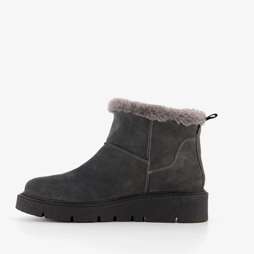 Gevoerde boots met imitatiebont grijs