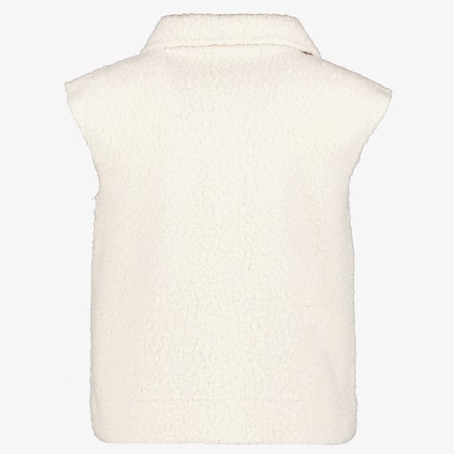 Dames teddy gilet beige