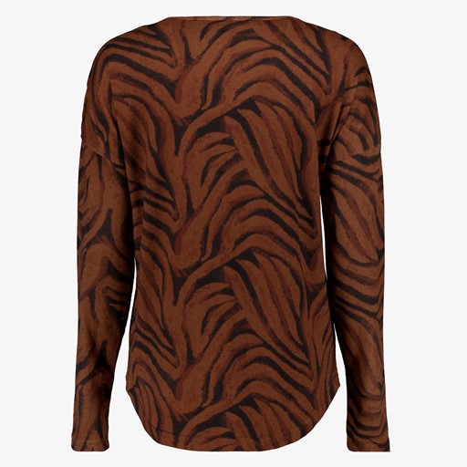 Dames shirt met print bruin