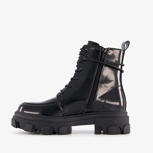 ONLY Shoes lak dames veterboots zwart