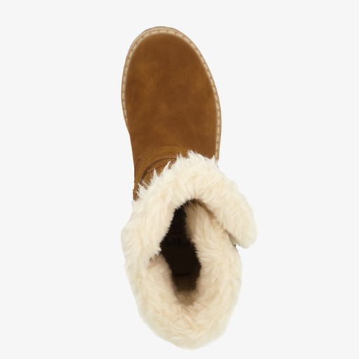 Gevoerde meisjes boots bruin cognac