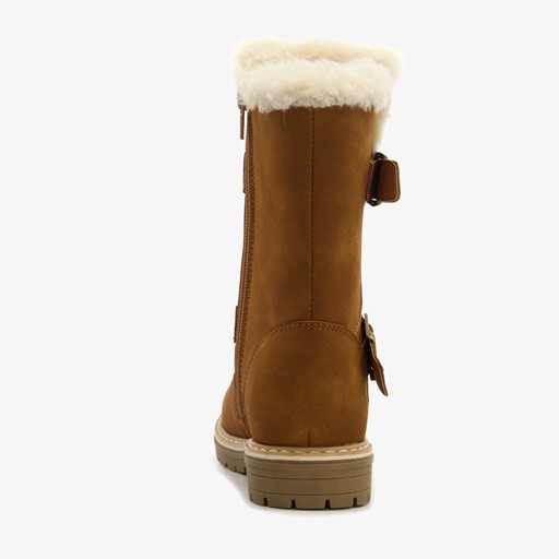 Gevoerde meisjes boots bruin cognac