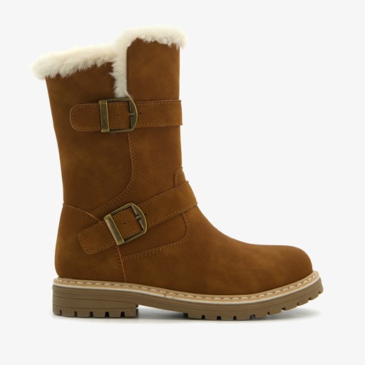 Gevoerde meisjes boots bruin cognac