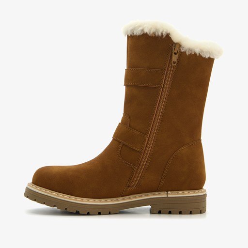 Gevoerde meisjes boots bruin cognac