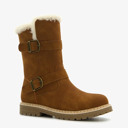 Gevoerde meisjes boots bruin cognac