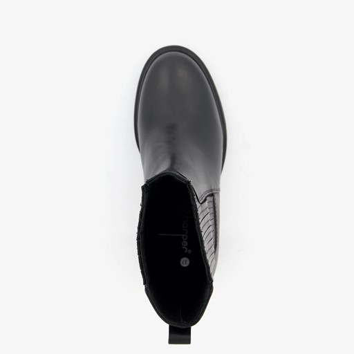 Leren dames enkellaarsjes met hak