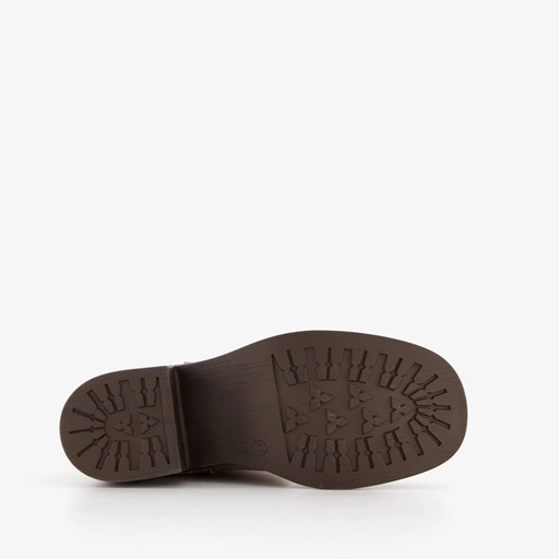 Suede dames laarzen met hak bruin