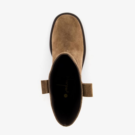 Suede dames laarzen met hak bruin