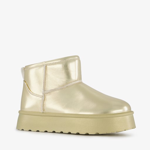 Gevoerde meisjes boots metallic goud