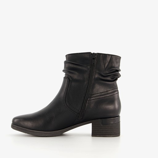 Dames enkellaarsjes met hak zwart