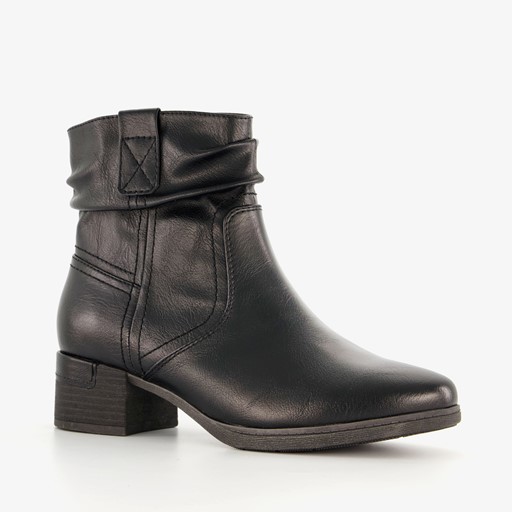 Dames enkellaarsjes met hak zwart