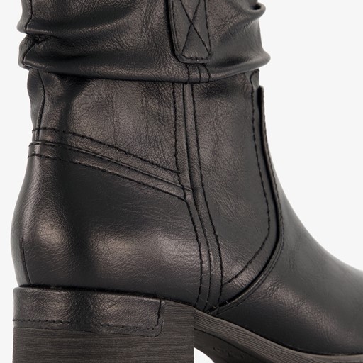 Dames enkellaarsjes met hak zwart