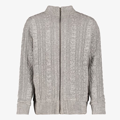 Kabelgebreid heren vest grijs