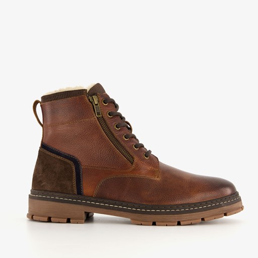 Leren heren veterboots bruin