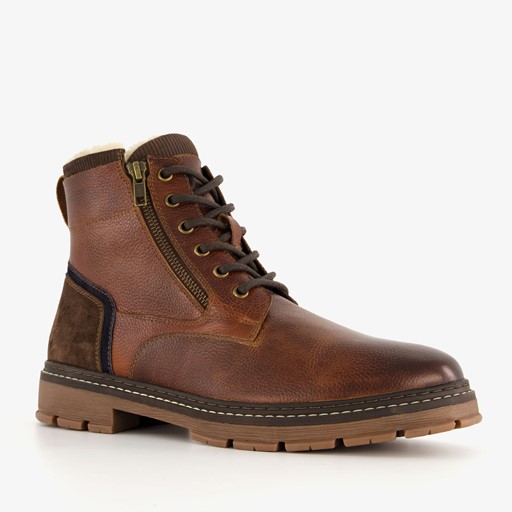 Leren heren veterboots bruin