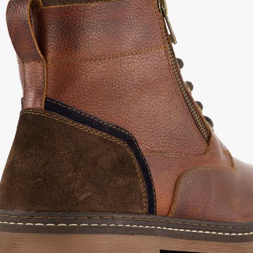 Leren heren veterboots bruin