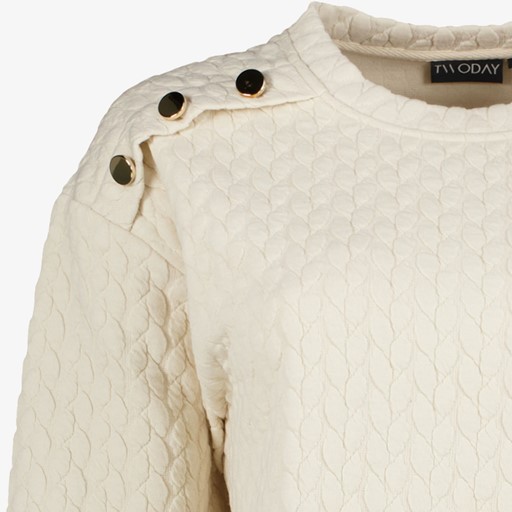Dames sweater met knopen beige