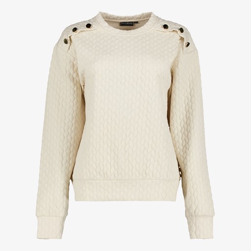 Dames sweater met knopen beige