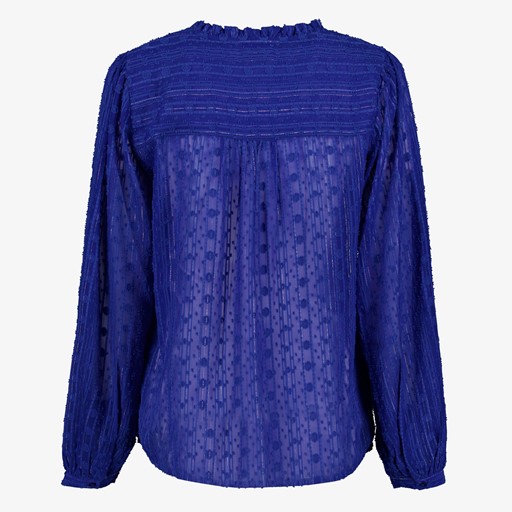 Semi-transparante dames blouse blauw