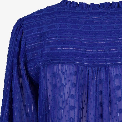 Semi-transparante dames blouse blauw