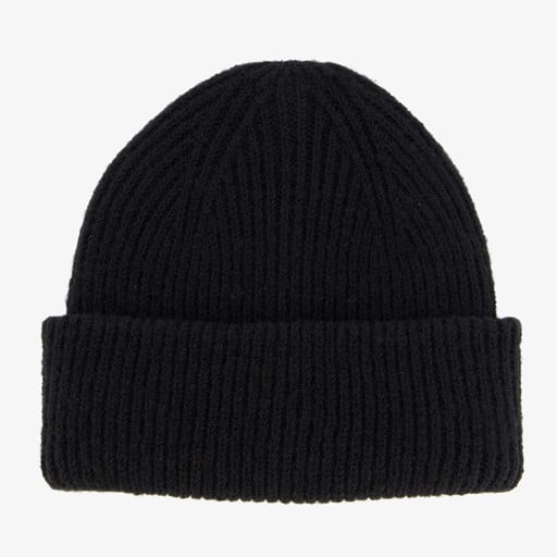 Ribgebreide dames muts zwart
