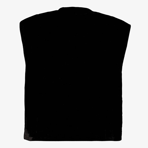 Dames gilet geborduurde bloemen zwart