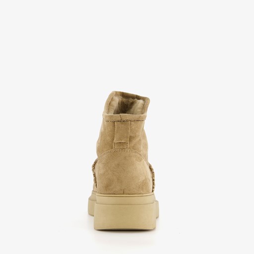 Gevoerde dames boots beige