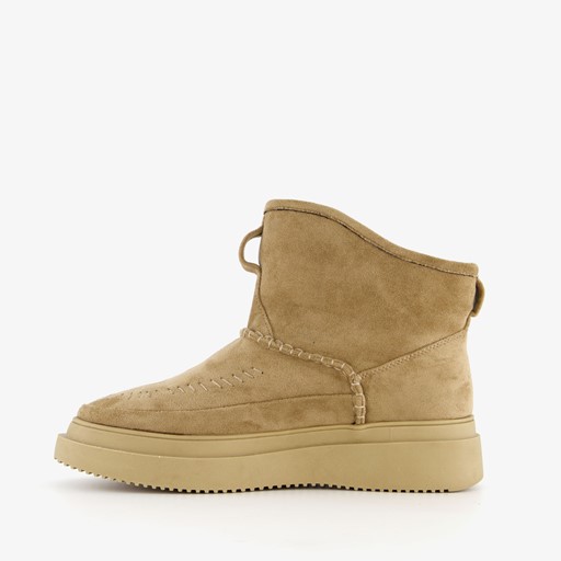 Gevoerde dames boots beige